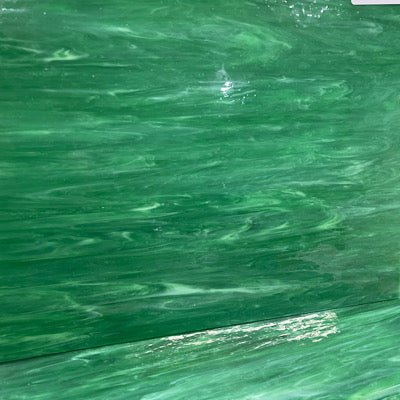 AG131 artisan glass green & white 12 x 15