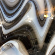 Load image into Gallery viewer, O300596 oceanside opalart licorice swirl 96 COE 12 x 12