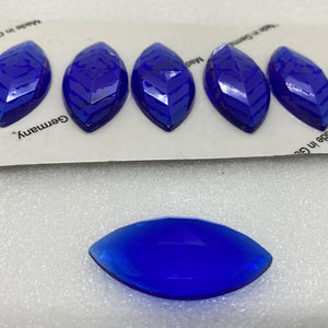 SALE:  42mm x 20mm cobalt blue navette jewel