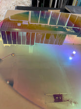 Load image into Gallery viewer, CBS rainbow 2+ dichroic on 0.040 float glass, quarter sheet