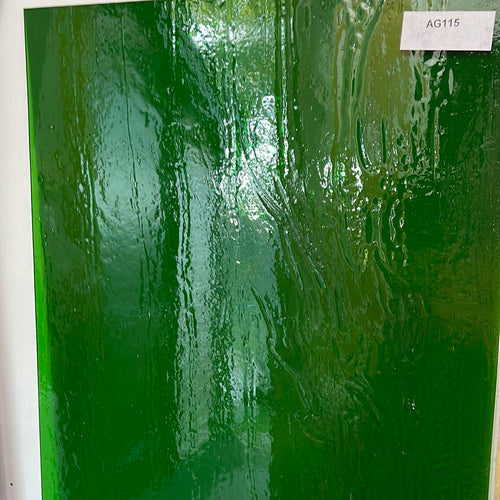 AG115 artisan glass green cathedral 12 x 15