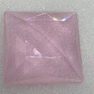 SALE:  35mm square pink faceted jewel