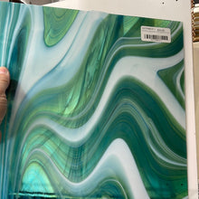 Load image into Gallery viewer, OGTFR96EHF oceanside pale green, aqua blue opalart stir 96 COE 12 x 12