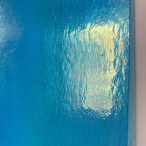 B141631 bullseye light turquoise blue iridescent 90 COE 8.75 x 10