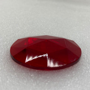 40mm x 30mm red oval faceted jewel