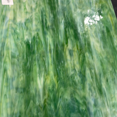AG117 artisan glass lime, green & white mottled 12 x 15