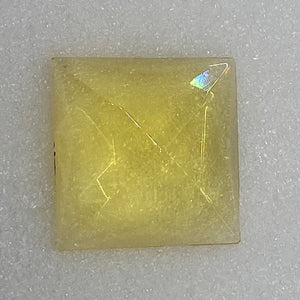 SALE:  35mm square yellow faceted jewel