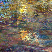 Load image into Gallery viewer, YBU6595IR uroboros by youghiogheny blue, yellow, red, orange iridescent granite mot 12x12
