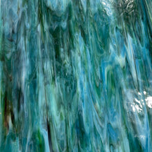 Load image into Gallery viewer, AG105 artisan glass turquoise, green, white, purple mottle 12 x 15