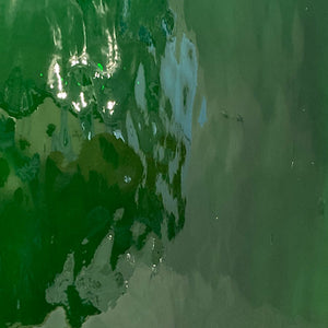 O125W oceanside dark green waterglass 96 COE