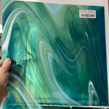 Load image into Gallery viewer, OGTFR96EHF oceanside pale green, aqua blue opalart stir 96 COE 12 x 12