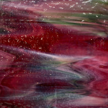 Load image into Gallery viewer, B334521 bullseye cranberry pink, emerald green, white ripple 90 COE 8.75 x 10