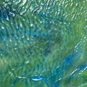 YWATERLITE youghiogheny blues and greens with pink ripple stipple 7 x 12 odd shapes