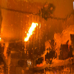 AG204 artisan glass orange cathedral 12 x 15