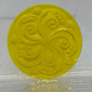SALE:  35mm yellow swirl jewel