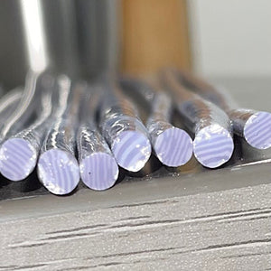 Lavender and white twisted 96 COE murrini, millefiore, 1.5 oz sticks or slices