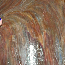 Load image into Gallery viewer, AG124I artisan glass rust opal with white, blue 10.25 x 10.25
