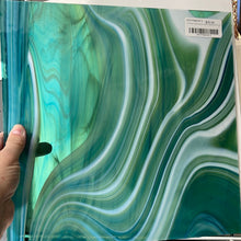 Load image into Gallery viewer, OGTFR96EHF oceanside pale green, aqua blue opalart stir 96 COE 12 x 12
