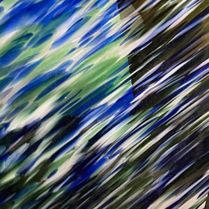 FRE G-293 Fremont clear with green, blue & white, approx 10 x 10