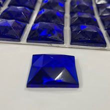 Load image into Gallery viewer, 30mm square cobalt blue faceted jewel