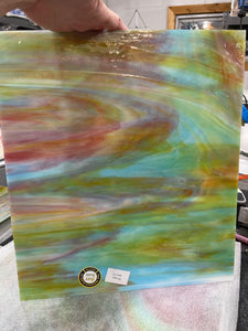 WIWO35 wissmach pink, yellow, blue, white wispy 8 x 14