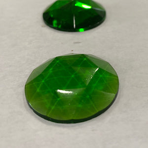 28mm green faceted jewel