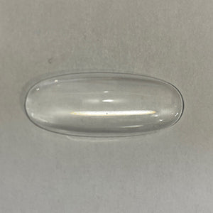 45mm x 18mm smooth oval clear jewel