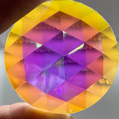 50mm iridescent crystal faceted jewel
