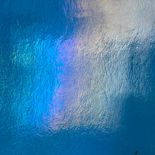 Load image into Gallery viewer, B111631 bullseye turquoise iridescent 90 COE 8.75 x 10