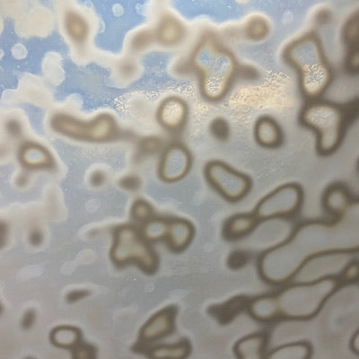 B6013 bullseye white opal mottled 8.75 X 10