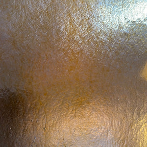 B113738 bullseye medium amber gold-iridescent 90 COE 8.75 x 10