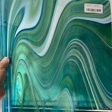 Load image into Gallery viewer, OGTFR96EHF oceanside pale green, aqua blue opalart stir 96 COE 12 x 12