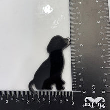 Load image into Gallery viewer, pre-cut sitting puppy, oceanside black 96 COE, 3 sizes available
