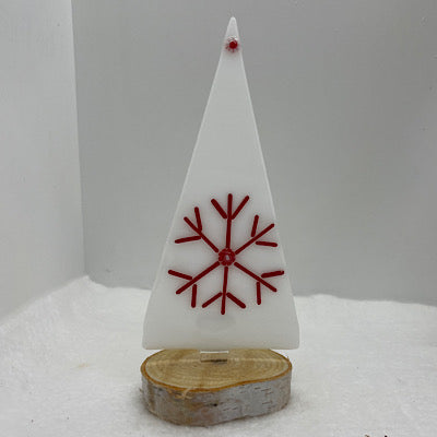 White with red snowflake Christmas trees