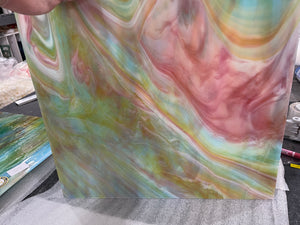 WIWO35 wissmach pink, yellow, blue, white wispy 8 x 14