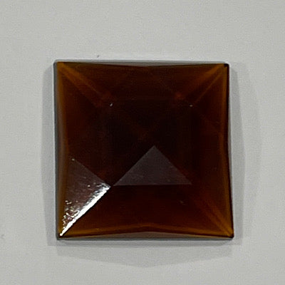 Sale: 30mm square dark amber faceted jewel