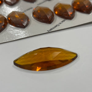 SALE:  42mm x 20mm medium amber navette jewel