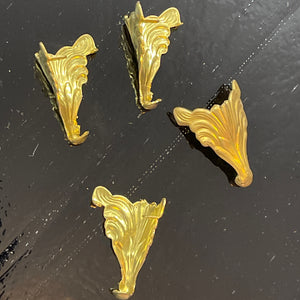 set of 4 brass box feet