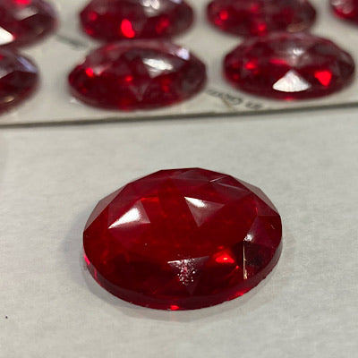 25mm red faceted jewel