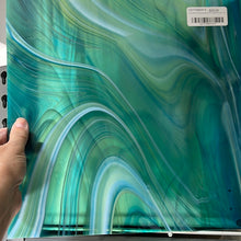 Load image into Gallery viewer, OGTFR96EHF oceanside pale green, aqua blue opalart stir 96 COE 12 x 12