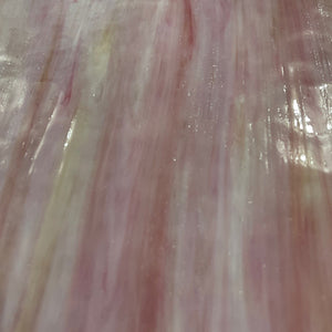 AG213 artisan glass pink, white with a hint of amber 12 x 15