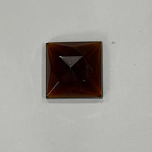 Load image into Gallery viewer, 20mm square dark amber faceted jewel