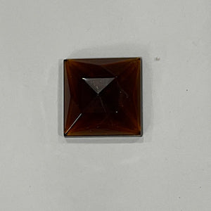 20mm square dark amber faceted jewel
