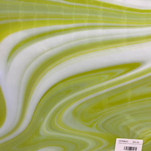 OFR9643 oceanside  white lemongrass opalart 96 COE 12 x 12