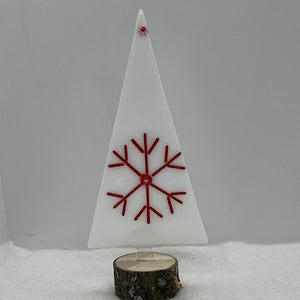 White with red snowflake Christmas trees