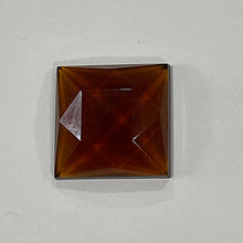 Load image into Gallery viewer, 18mm square dark amber faceted jewel