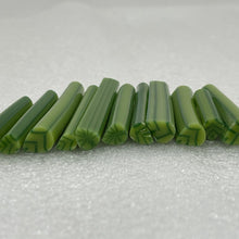 Load image into Gallery viewer, green leaves 96 COE murrini, millefiore, 1.5 oz sticks