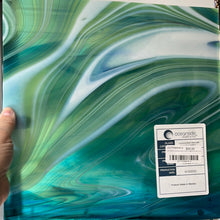 Load image into Gallery viewer, OGTFR96EHF oceanside pale green, aqua blue opalart stir 96 COE 12 x 12