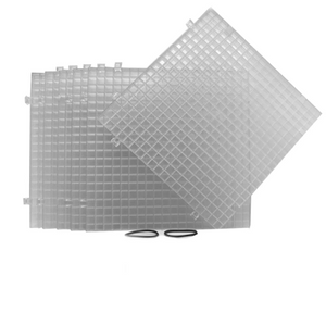 clear waffle grid surface, 6 pack