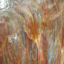 Load image into Gallery viewer, AG124I artisan glass rust opal with white, blue 10.25 x 10.25